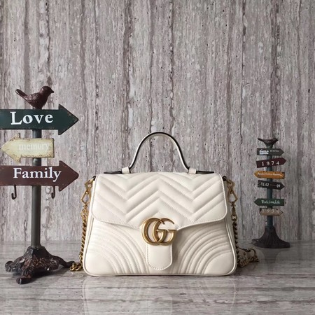 Gucci GG Marmont Small Top Handle Bag 498110 White Gucci GG Marmont Small Top Handle Bag 498110 White
