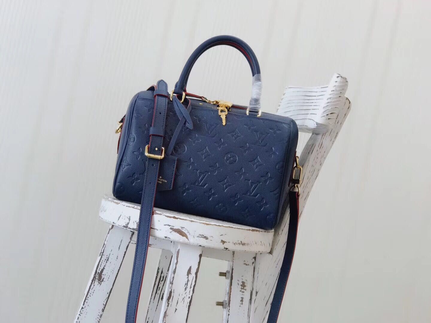 Louis Vuitton Monogram Empreinte SPEEDY Bag 42404 Blue Louis Vuitton Monogram Empreinte SPEEDY Bag 42404 Blue