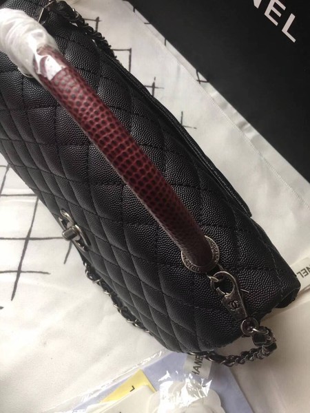 Chanel Classic Red Top Handle Bag Black Original Leather A92292 Silver Chanel Classic Red Top Handle Bag Black Original Leather A92292 Silver