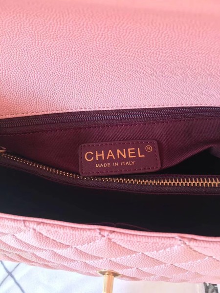 Chanel Classic Top Handle Bag Pink Original Leather A92292 Gold Chanel Classic Top Handle Bag Pink Original Leather A92292 Gold