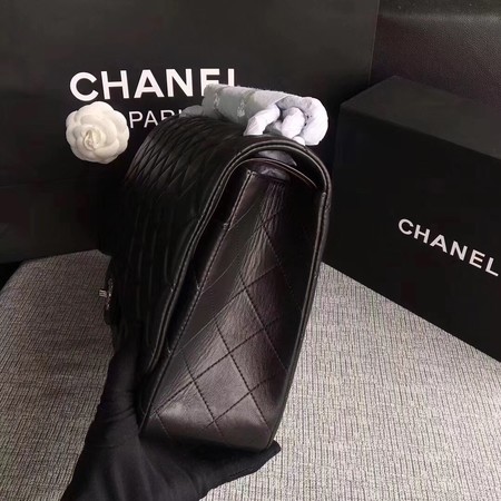 Chanel Maxi Quilted Classic Flap Bag Black Sheepskin Leather A58601 Silver Chanel Maxi Quilted Classic Flap Bag Black Sheepskin Leather A58601 Silver