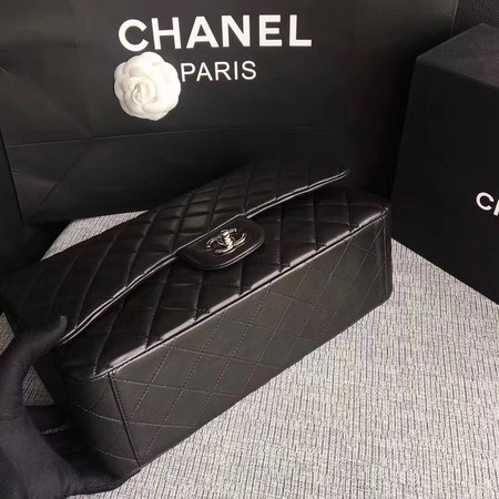 Chanel Maxi Quilted Classic Flap Bag Black Sheepskin Leather A58601 Silver Chanel Maxi Quilted Classic Flap Bag Black Sheepskin Leather A58601 Silver