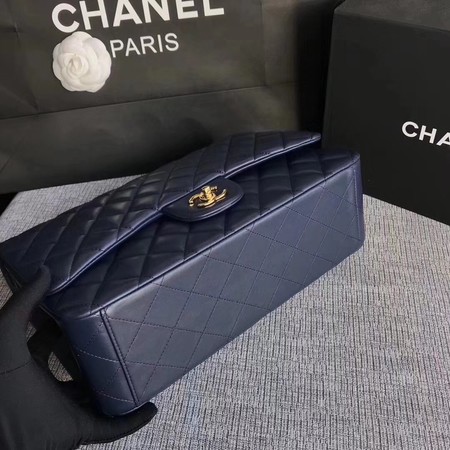 Chanel Maxi Quilted Classic Flap Bag Blue Sheepskin Leather A58601 Gold Chanel Maxi Quilted Classic Flap Bag Blue Sheepskin Leather A58601 Gold