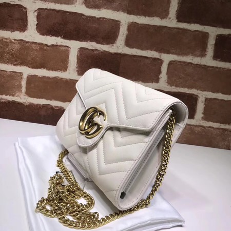 Gucci GG Marmont Matelasse mini Bag 474575 White Gucci GG Marmont Matelasse mini Bag 474575 White