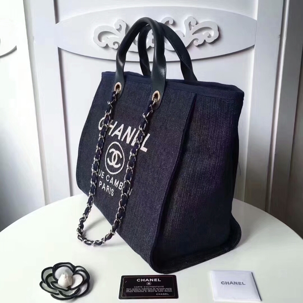 Chanel Medium Original Canvas Leather Tote Shopping Bag 66941E Chanel Medium Original Canvas Leather Tote Shopping Bag 66941E
