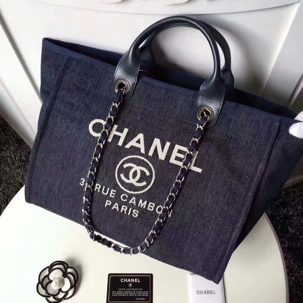 Chanel Medium Original Canvas Leather Tote Shopping Bag 66941E Chanel Medium Original Canvas Leather Tote Shopping Bag 66941E