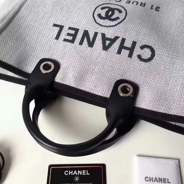 Chanel Medium Original Canvas Leather Tote Shopping Bag 66941J Chanel Medium Original Canvas Leather Tote Shopping Bag 66941J
