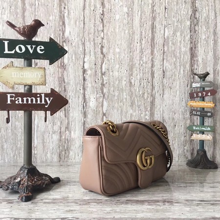 Gucci GG Marmont matelasse Mini Bag 446744 Apricot Gucci GG Marmont matelasse Mini Bag 446744 Apricot