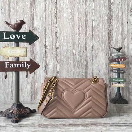 Gucci GG Marmont matelasse Mini Bag 446744 Apricot Gucci GG Marmont matelasse Mini Bag 446744 Apricot