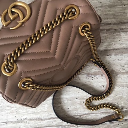 Gucci GG Marmont matelasse Mini Bag 446744 Apricot Gucci GG Marmont matelasse Mini Bag 446744 Apricot