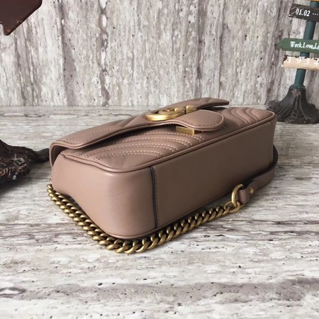 Gucci GG Marmont matelasse Mini Bag 446744 Apricot Gucci GG Marmont matelasse Mini Bag 446744 Apricot