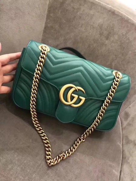 Gucci GG Marmont matelasse Mini Bag 446744 Green Gucci GG Marmont matelasse Mini Bag 446744 Green