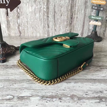 Gucci GG Marmont matelasse Mini Bag 446744 Green Gucci GG Marmont matelasse Mini Bag 446744 Green