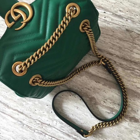 Gucci GG Marmont matelasse Mini Bag 446744 Green Gucci GG Marmont matelasse Mini Bag 446744 Green