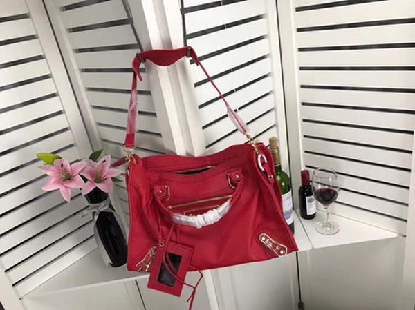 Balenciaga Giant City Gold Studs Handbag B084335 Red Balenciaga Giant City Gold Studs Handbag B084335 Red