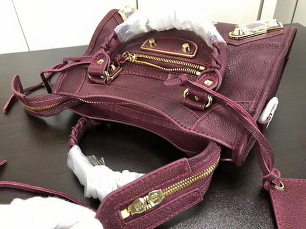 Balenciaga Giant City Gold Studs Handbag B084336 Wine Balenciaga Giant City Gold Studs Handbag B084336 Wine