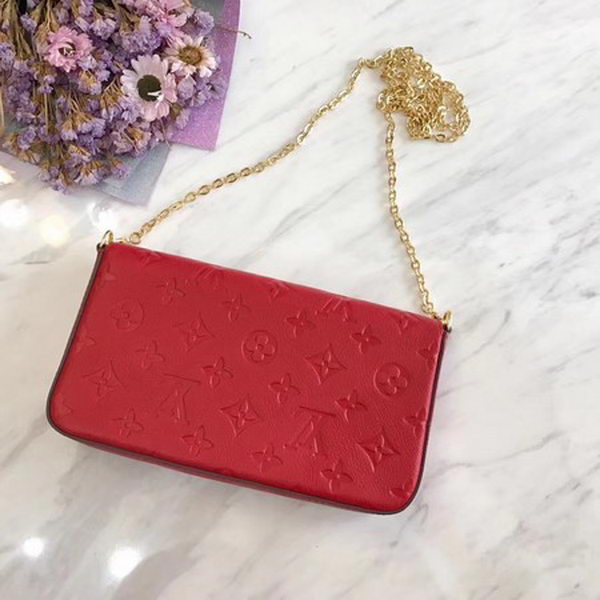 Louis Vuitton Monogram Empreinte POCHETTE FeLICIE M64064 Red Louis Vuitton Monogram Empreinte POCHETTE FeLICIE M64064 Red