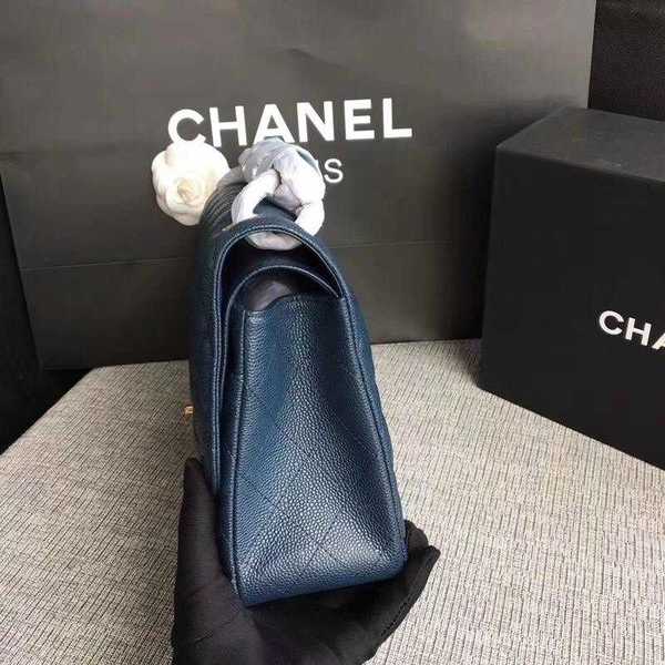 Chanel Flap Shoulder Bags Dark Blue Original Calfskin Leather CF1113 Gold Chanel Flap Shoulder Bags Dark Blue Original Calfskin Leather CF1113 Gold