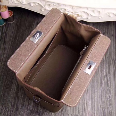 Hermes Toolbox Bag Original Togo Leather H3259 Grey Hermes Toolbox Bag Original Togo Leather H3259 Grey
