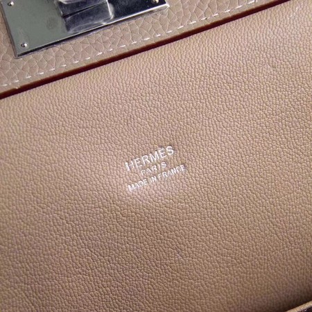 Hermes Toolbox Bag Original Togo Leather H3259 Light Grey Hermes Toolbox Bag Original Togo Leather H3259 Light Grey