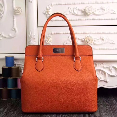 Hermes Toolbox Bag Original Togo Leather H3259 Orange Hermes Toolbox Bag Original Togo Leather H3259 Orange