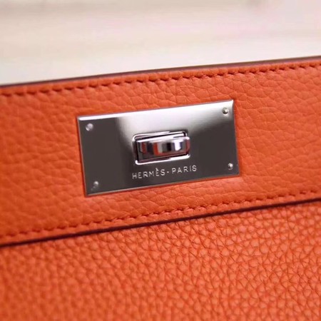 Hermes Toolbox Bag Original Togo Leather H3259 Orange Hermes Toolbox Bag Original Togo Leather H3259 Orange
