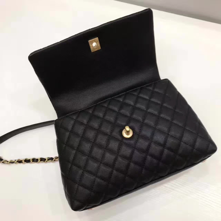 Chanel Classic Red Top Handle Bag Original Leather A92991 black Gold chain Chanel Classic Red Top Handle Bag Original Leather A92991 black Gold chain