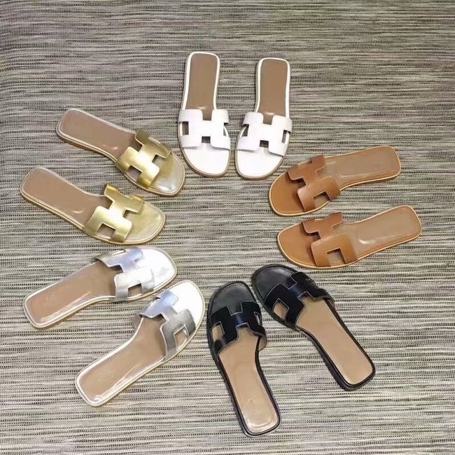 Hermes lady leather fashion Slipper HO809HMJ white Hermes lady leather fashion Slipper HO809HMJ white