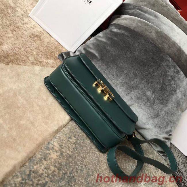 CELINE MEDIUM TRIOMPHE BAG IN SHINY CALFSKIN CL87363 GREEN CELINE MEDIUM TRIOMPHE BAG IN SHINY CALFSKIN CL87363 GREEN