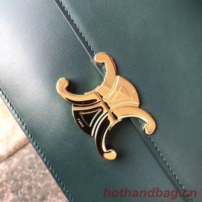 CELINE MEDIUM TRIOMPHE BAG IN SHINY CALFSKIN CL87363 GREEN CELINE MEDIUM TRIOMPHE BAG IN SHINY CALFSKIN CL87363 GREEN