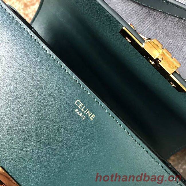 CELINE MEDIUM TRIOMPHE BAG IN SHINY CALFSKIN CL87363 GREEN CELINE MEDIUM TRIOMPHE BAG IN SHINY CALFSKIN CL87363 GREEN