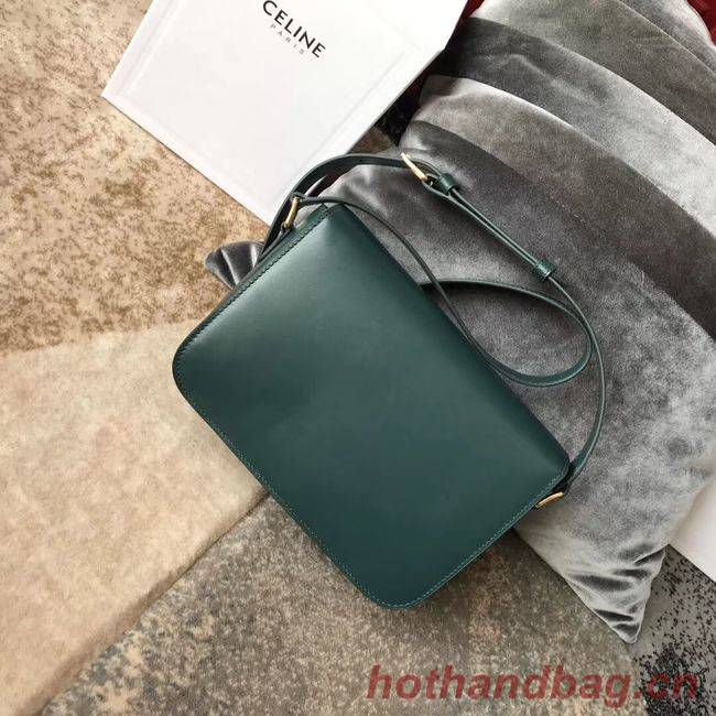 CELINE MEDIUM TRIOMPHE BAG IN SHINY CALFSKIN CL87363 GREEN CELINE MEDIUM TRIOMPHE BAG IN SHINY CALFSKIN CL87363 GREEN