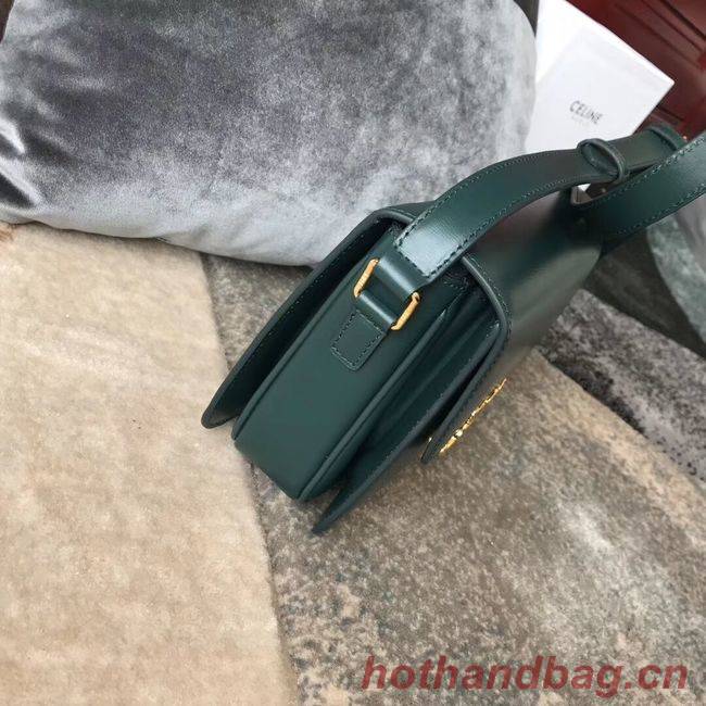 CELINE MEDIUM TRIOMPHE BAG IN SHINY CALFSKIN CL87363 GREEN CELINE MEDIUM TRIOMPHE BAG IN SHINY CALFSKIN CL87363 GREEN