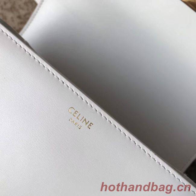 CELINE MEDIUM TRIOMPHE BAG IN SHINY CALFSKIN CL87363 WHITE CELINE MEDIUM TRIOMPHE BAG IN SHINY CALFSKIN CL87363 WHITE