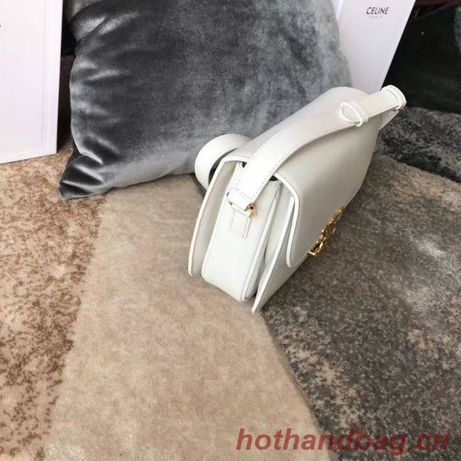 CELINE MEDIUM TRIOMPHE BAG IN SHINY CALFSKIN CL87363 WHITE CELINE MEDIUM TRIOMPHE BAG IN SHINY CALFSKIN CL87363 WHITE