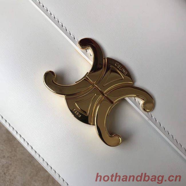 CELINE MEDIUM TRIOMPHE BAG IN SHINY CALFSKIN CL87363 WHITE CELINE MEDIUM TRIOMPHE BAG IN SHINY CALFSKIN CL87363 WHITE