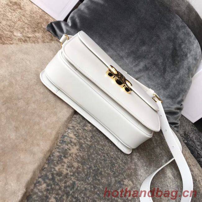 CELINE MEDIUM TRIOMPHE BAG IN SHINY CALFSKIN CL87363 WHITE CELINE MEDIUM TRIOMPHE BAG IN SHINY CALFSKIN CL87363 WHITE