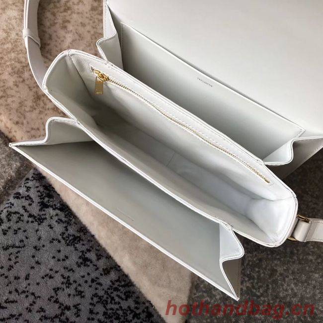 CELINE MEDIUM TRIOMPHE BAG IN SHINY CALFSKIN CL87363 WHITE CELINE MEDIUM TRIOMPHE BAG IN SHINY CALFSKIN CL87363 WHITE