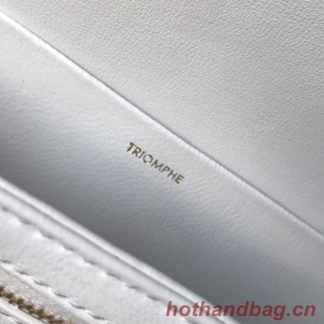 CELINE MEDIUM TRIOMPHE BAG IN SHINY CALFSKIN CL87363 WHITE CELINE MEDIUM TRIOMPHE BAG IN SHINY CALFSKIN CL87363 WHITE