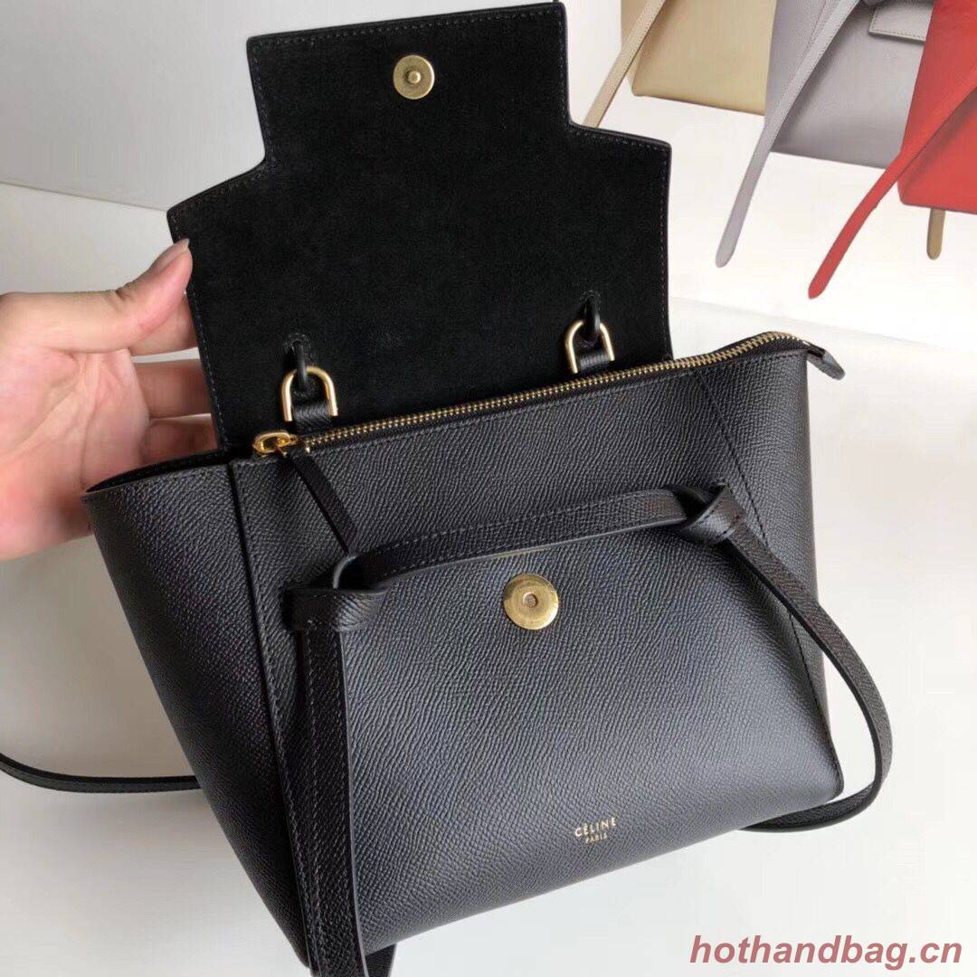 Celine NANO BELT BAG IN GRAINED CALFSKIN 99970 Black Celine NANO BELT BAG IN GRAINED CALFSKIN 99970 Black