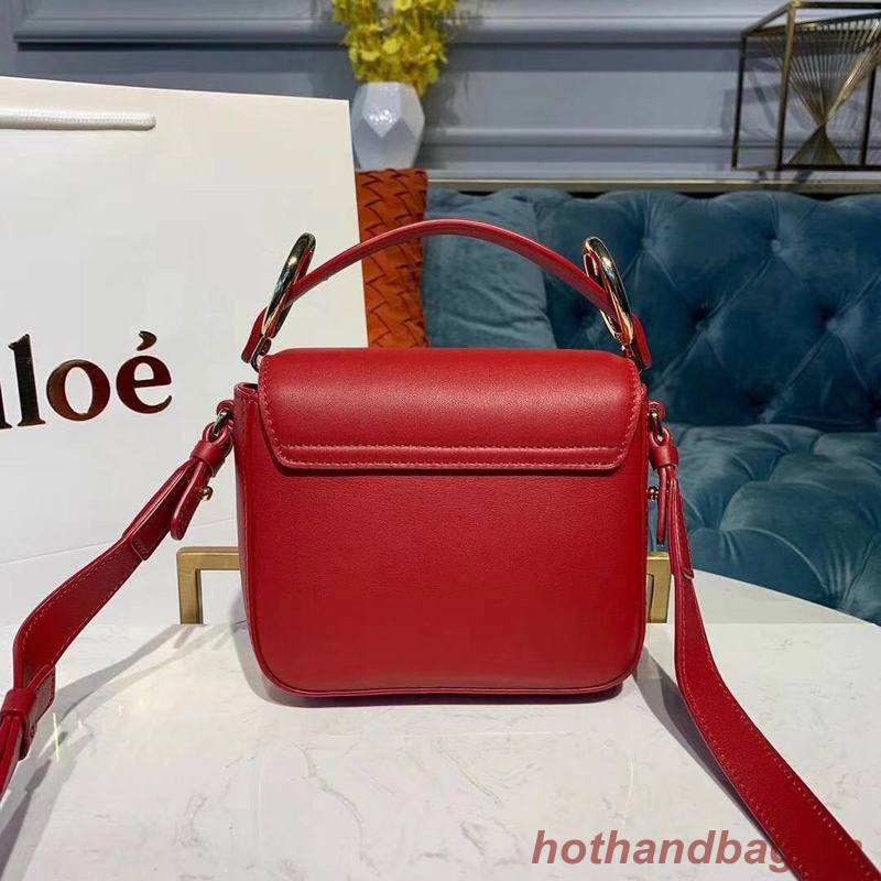 Chloe Original Calfskin Leather Top Handle Small Bag 3S030 Red Chloe Original Calfskin Leather Top Handle Small Bag 3S030 Red