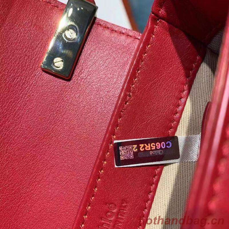 Chloe Original Calfskin Leather Top Handle Small Bag 3S030 Red Chloe Original Calfskin Leather Top Handle Small Bag 3S030 Red