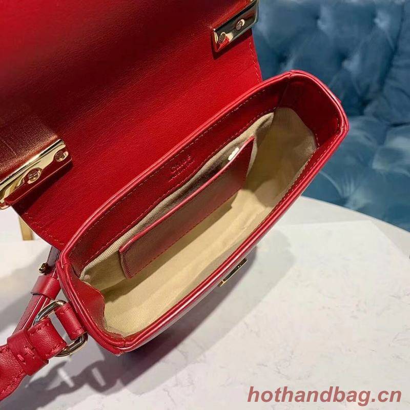 Chloe Original Calfskin Leather Top Handle Small Bag 3S030 Red Chloe Original Calfskin Leather Top Handle Small Bag 3S030 Red