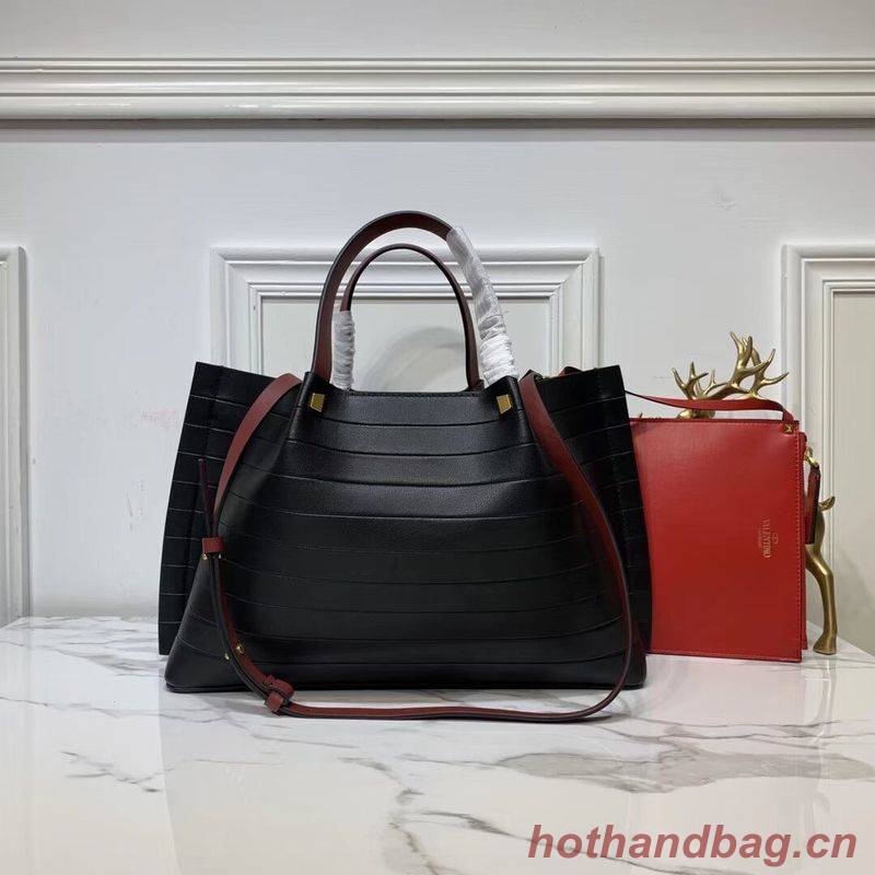 VALENTINO Origianl Leather Bag Bar Embossing V0099F Black VALENTINO Origianl Leather Bag Bar Embossing V0099F Black