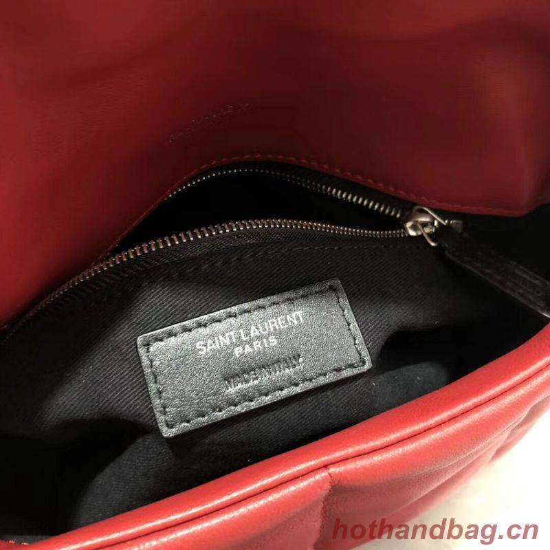 Yves Saint Laurent LOULOU PUFFER SMALL BAG IN QUILTED CRINKLED MATTE LEATHER Y577476 Red Yves Saint Laurent LOULOU PUFFER SMALL BAG IN QUILTED CRINKLED MATTE LEATHER Y577476 Red