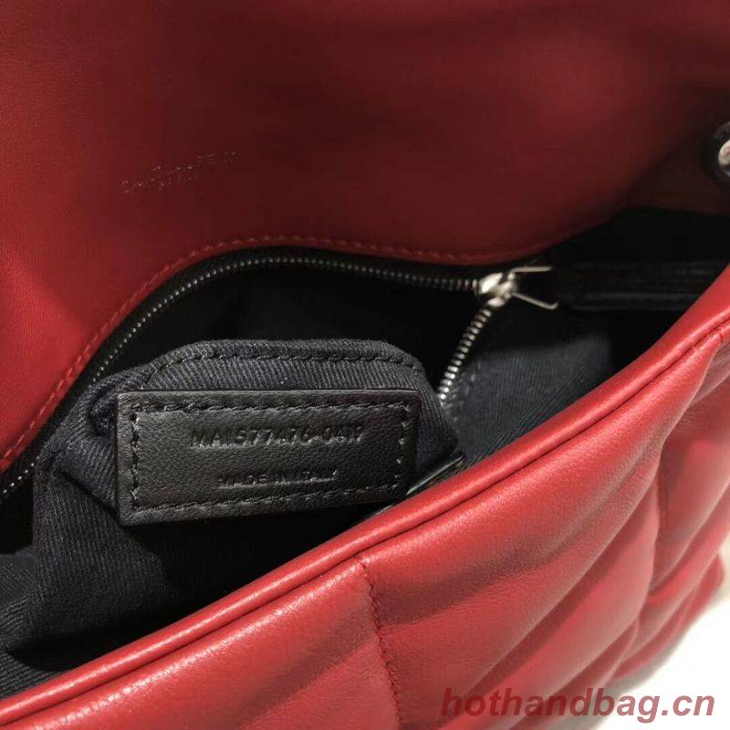Yves Saint Laurent LOULOU PUFFER SMALL BAG IN QUILTED CRINKLED MATTE LEATHER Y577476 Red Yves Saint Laurent LOULOU PUFFER SMALL BAG IN QUILTED CRINKLED MATTE LEATHER Y577476 Red