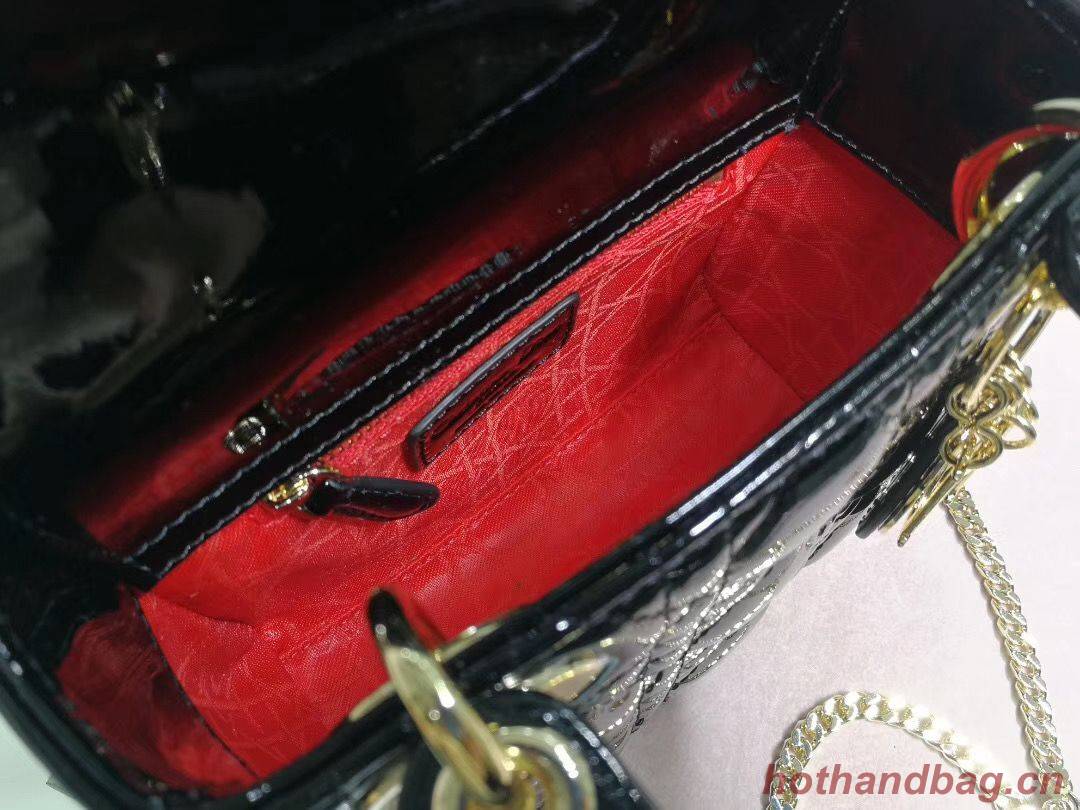 Dior MINI LADY DIOR CALFSKIN Black BAG M0505O Gold Dior MINI LADY DIOR CALFSKIN Black BAG M0505O Gold