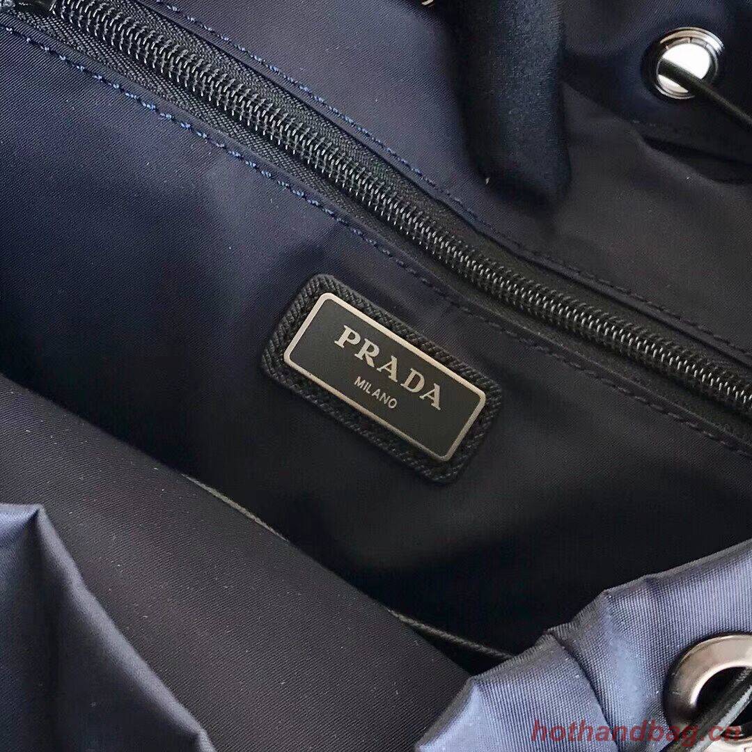 Prada Re-Nylon backpack 2VZ135 black&blue Prada Re-Nylon backpack 2VZ135 black&blue