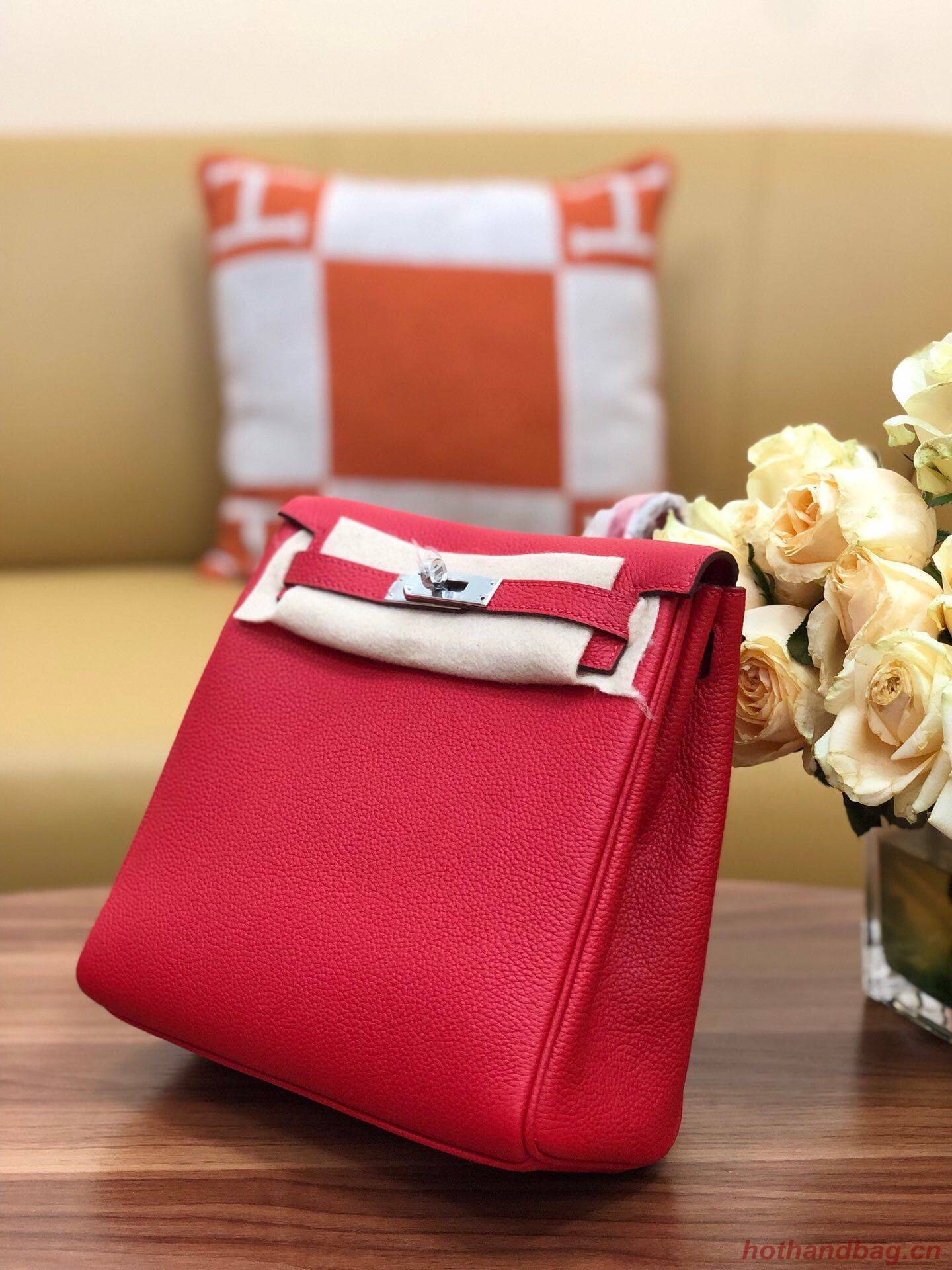 Hermes Kelly togo Leather backpack H2425 red Hermes Kelly togo Leather backpack H2425 red