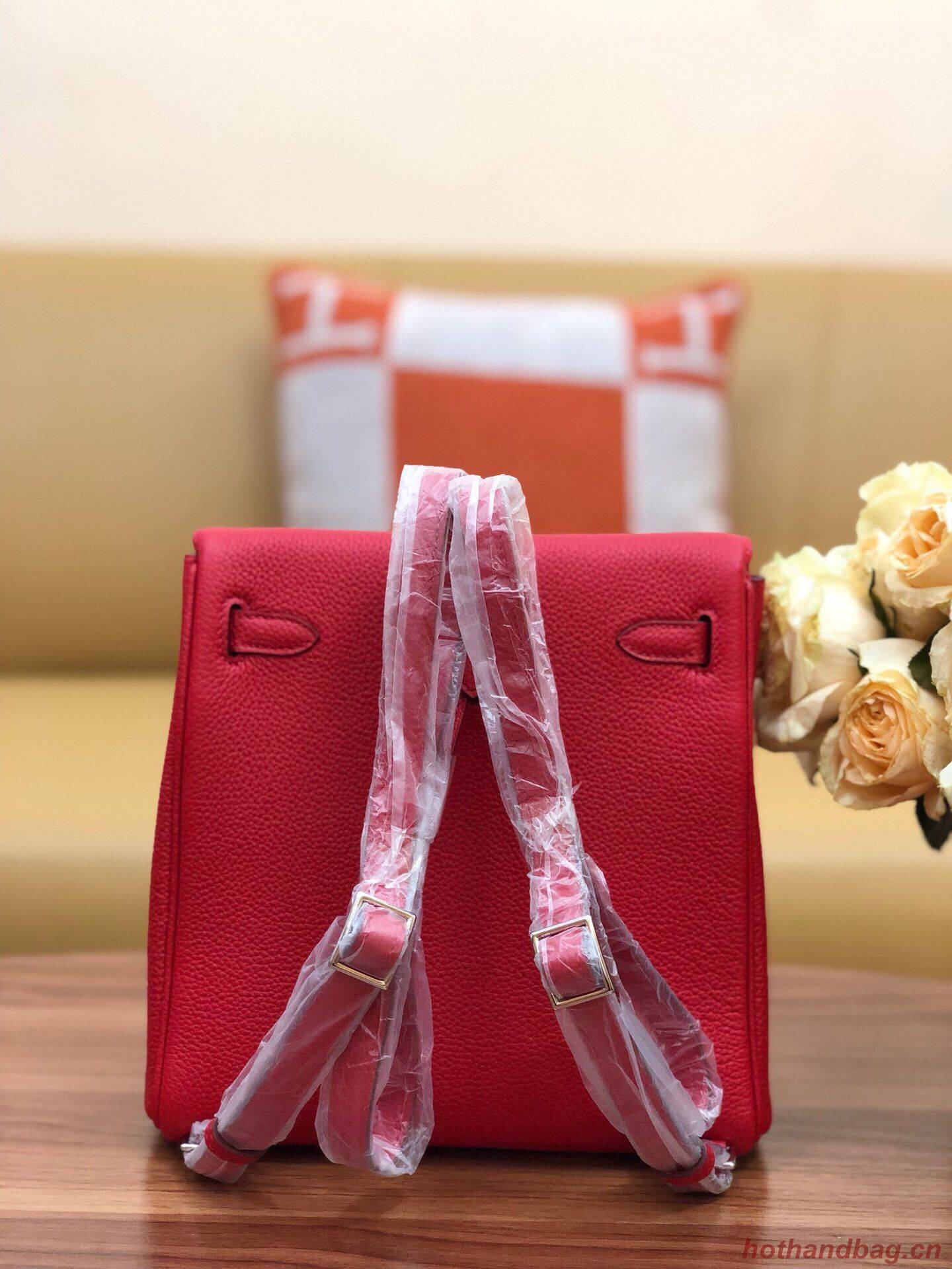 Hermes Kelly togo Leather backpack H2425 red Hermes Kelly togo Leather backpack H2425 red